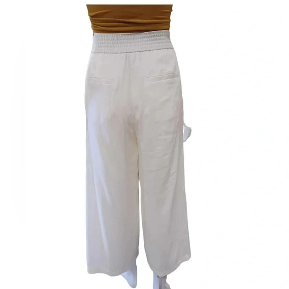 Club Monaco Linen Blend Wide  Leg Lined Capri Pants Size 4 - Picture 3 of 11
